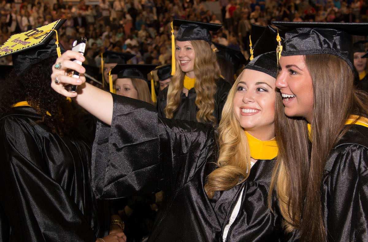 college grad selfie