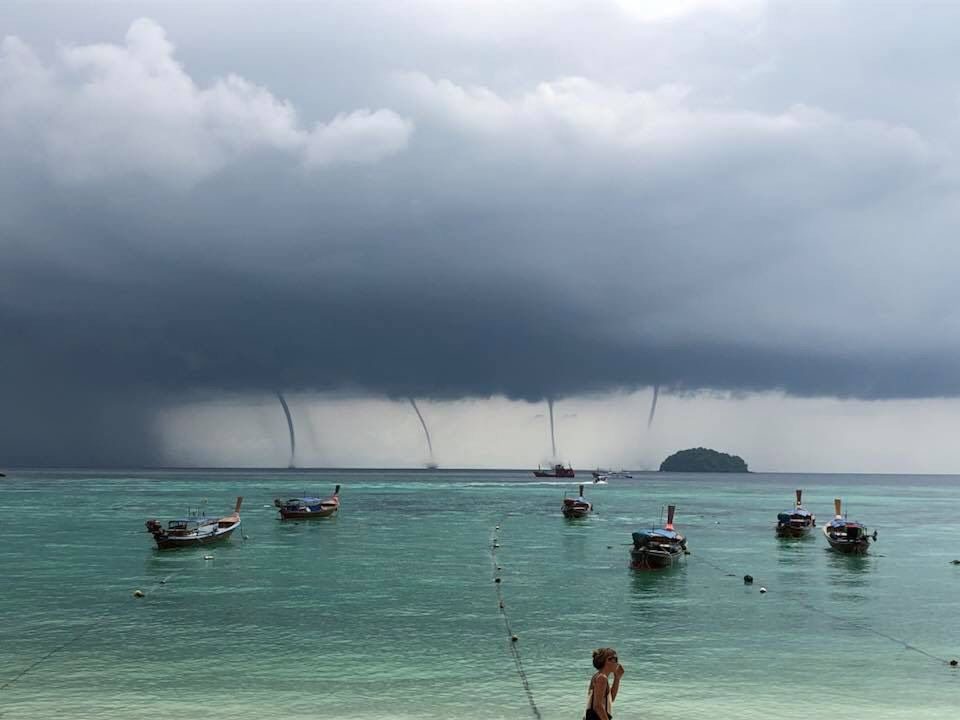 multiple waterspouts