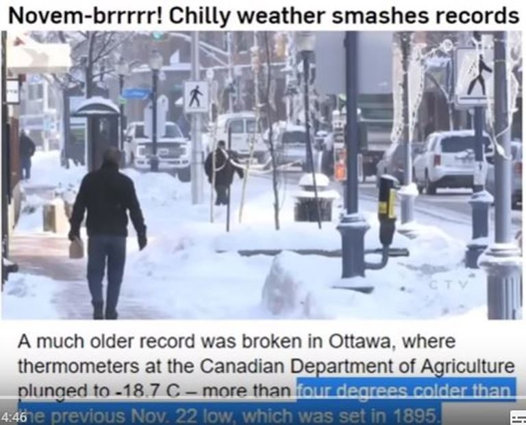Record cold in Ottawa