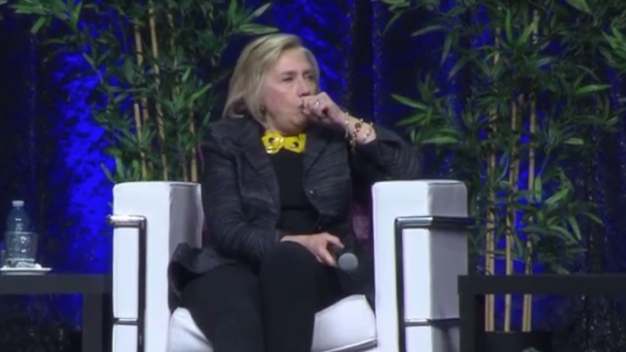 Click to enlarge Hillary coughing in Toronto, CA
