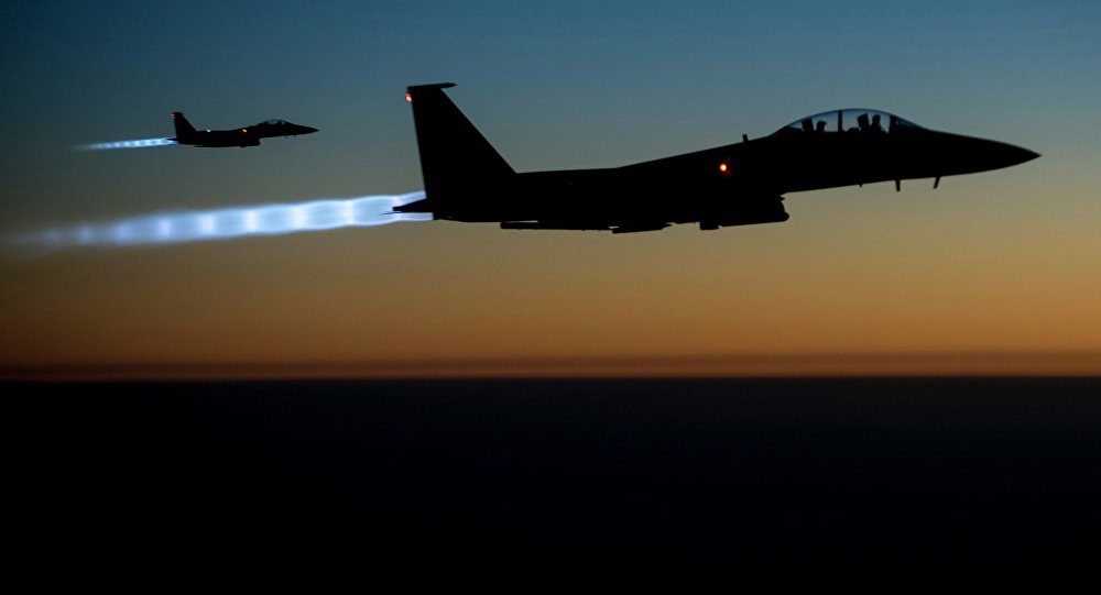Click to enlarge US Air Force F-15E Strike Eagle fighter jet