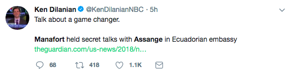 Ken Dilanian tweet manafort assange