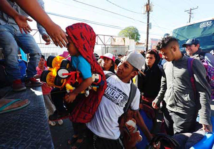 Click to enlarge Migrants en route to Tijuana