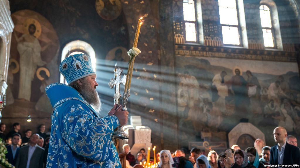 Click to enlarge Father Pavlo leads the Pechersk Monastery in Kyiv