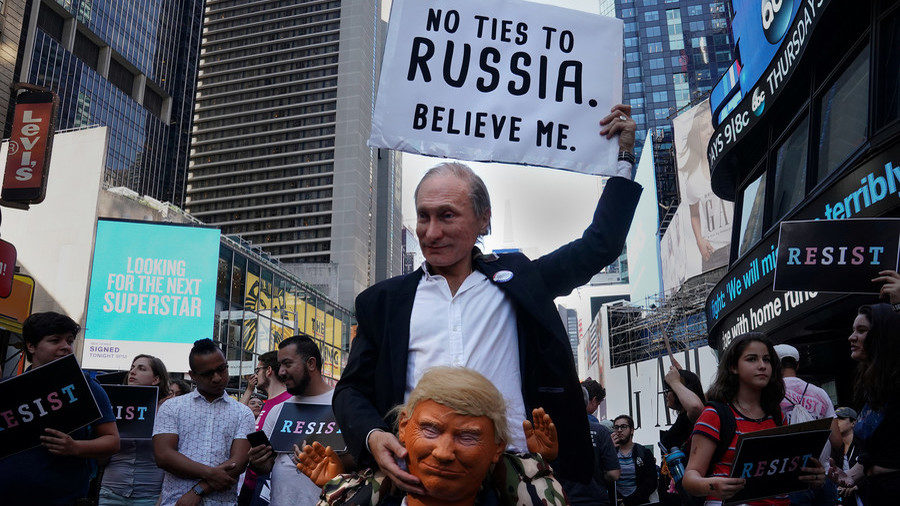 A protest against Donald Trump in New York City in 2017