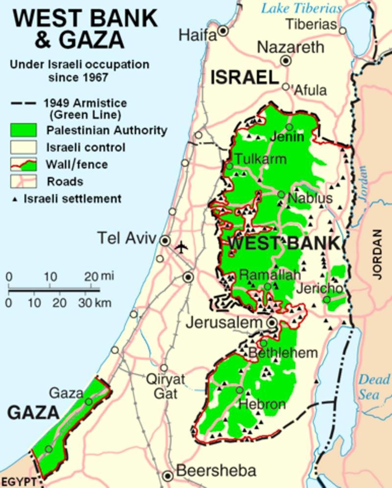 palestine israel map settlements
