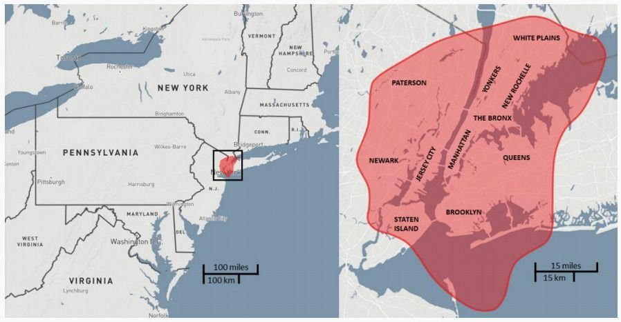 Click to enlarge Tunguska-sized asteroid over NY