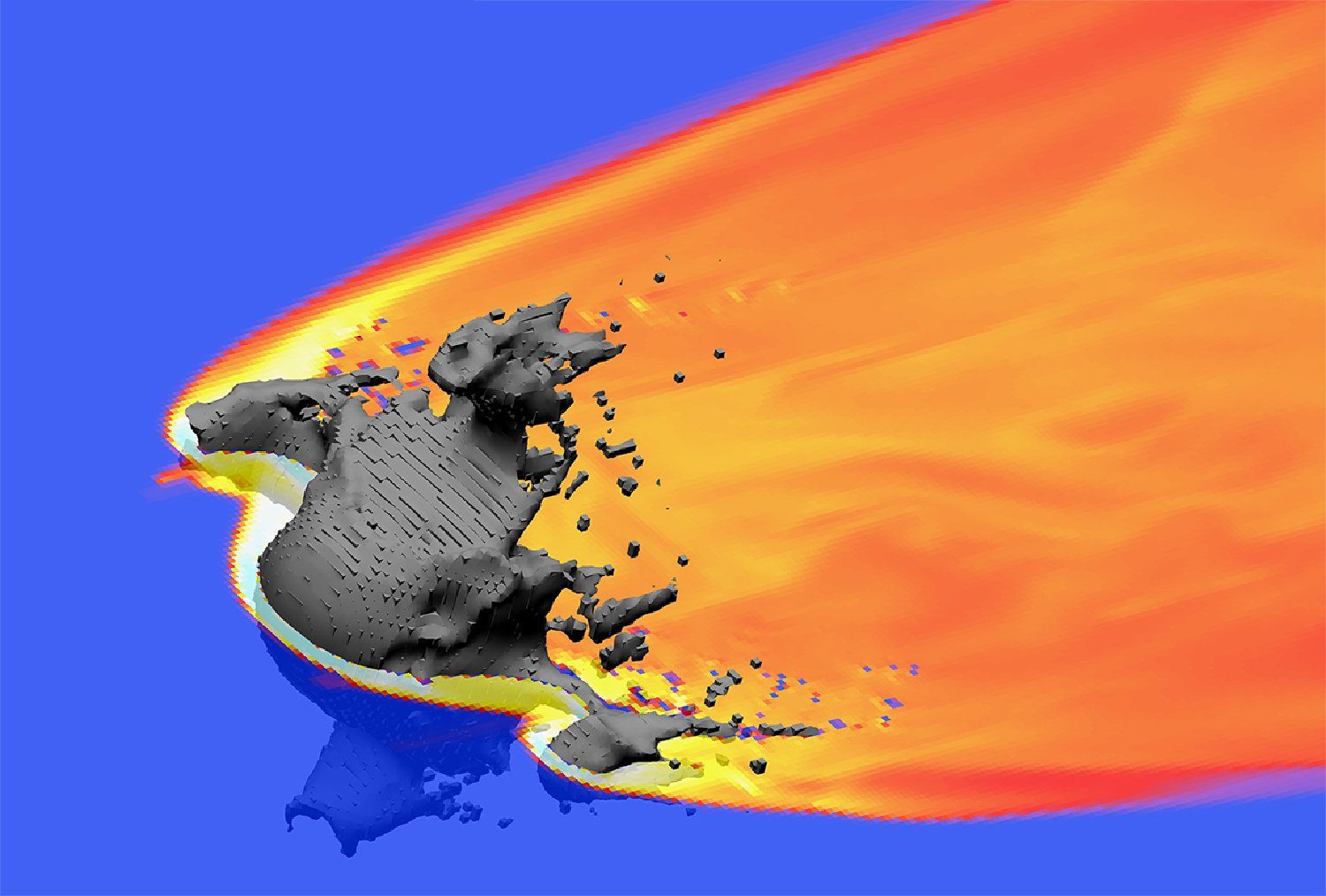 Click to enlarge 66-foot-wide asteroid burning up