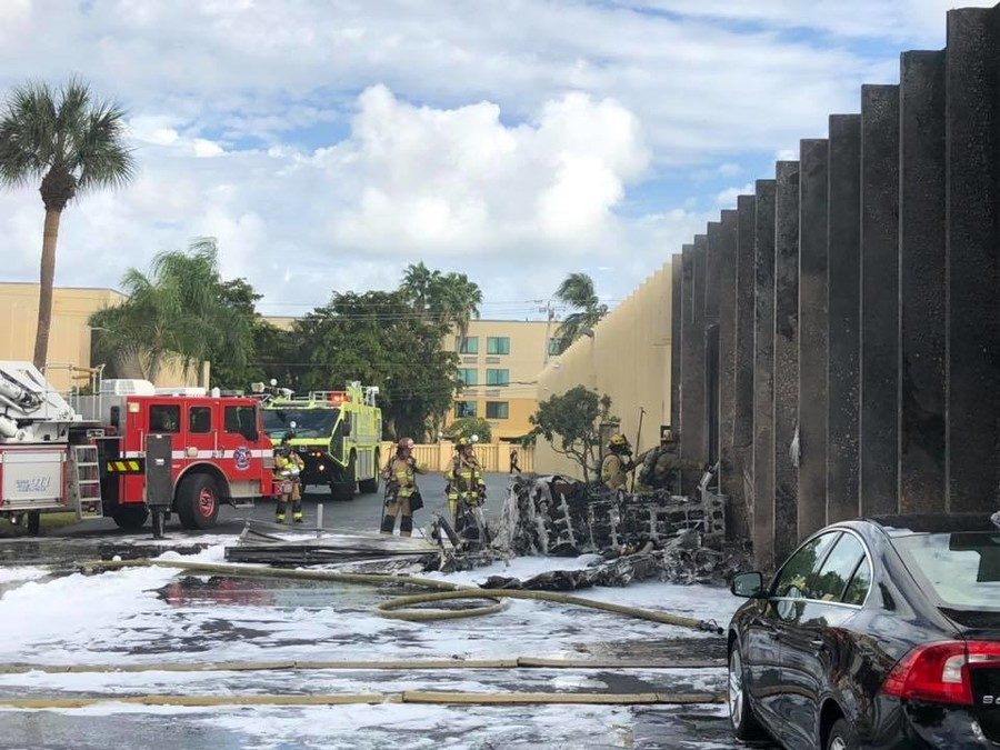 plane fire aftermath