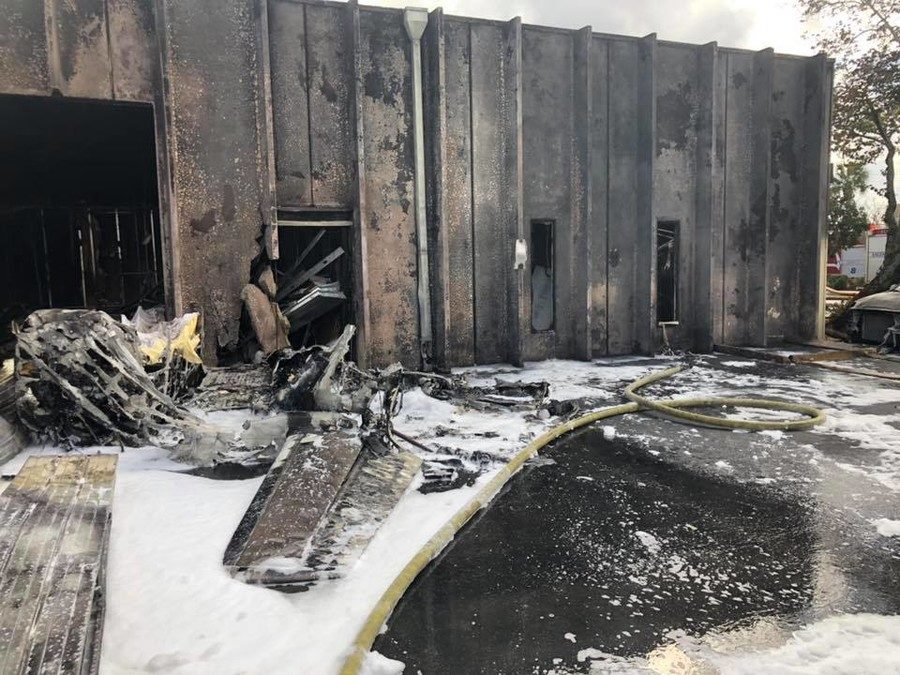 plane fire aftermath