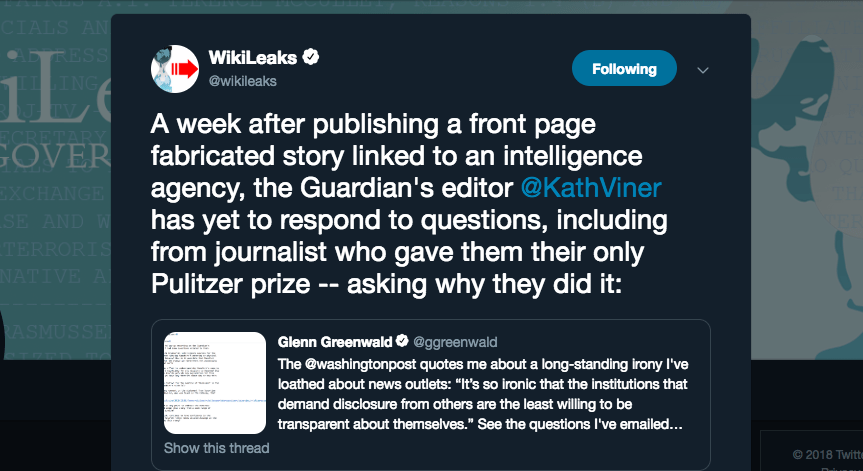 wikileaks tweet