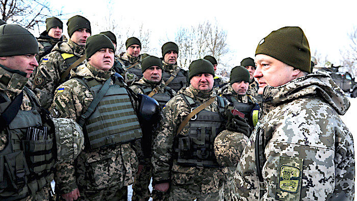 Click to enlarge Poroshenko/troops