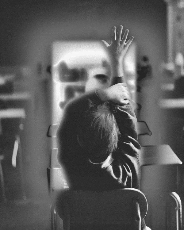 Click to enlarge child class hand up