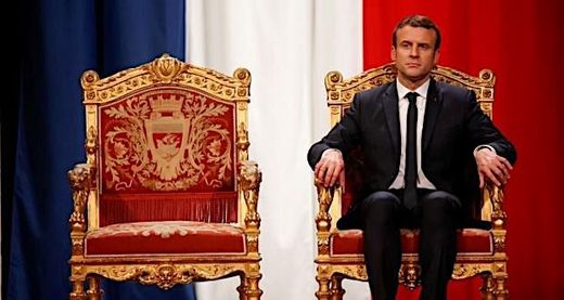 macron on throne