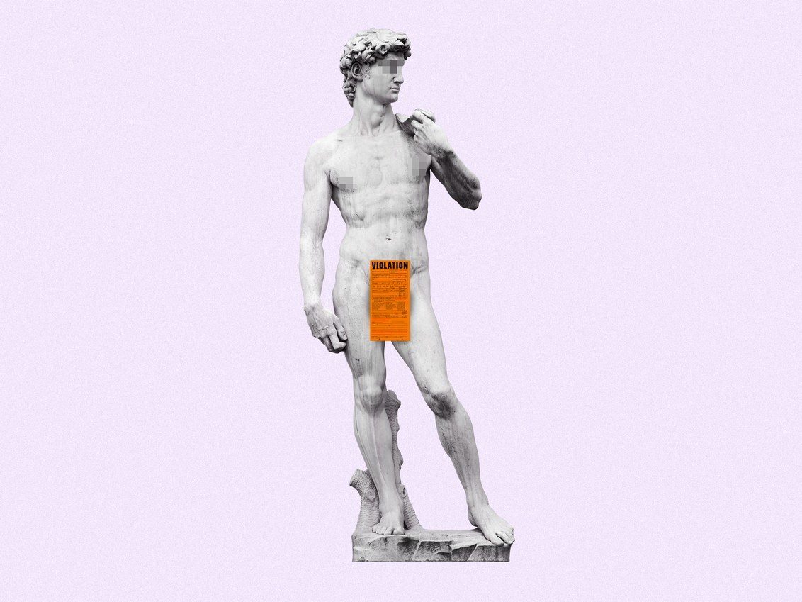 plastic statue of david