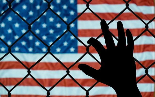 Click to enlarge american flag fence