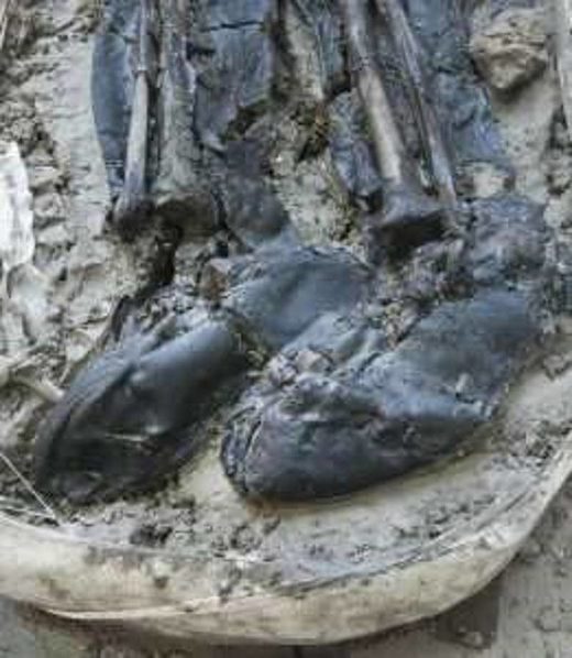 Click to enlarge medieval man boots thames river