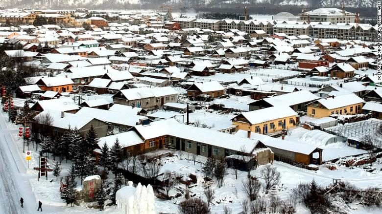 Click to enlarge The Chinese city of Mohe witnessed ice fog after temperatures plunged below minus 40 degrees Celsius.