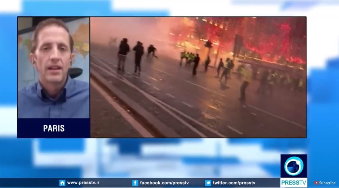 Click to enlarge joe quinn presstv paris protests