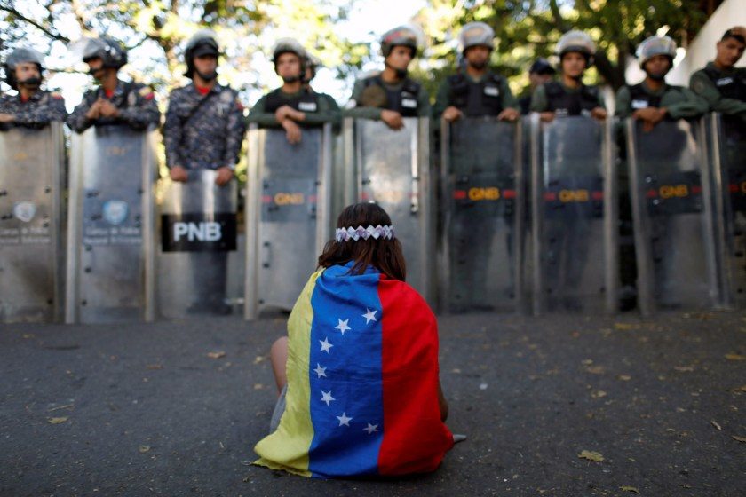 native venezuelan protest police
