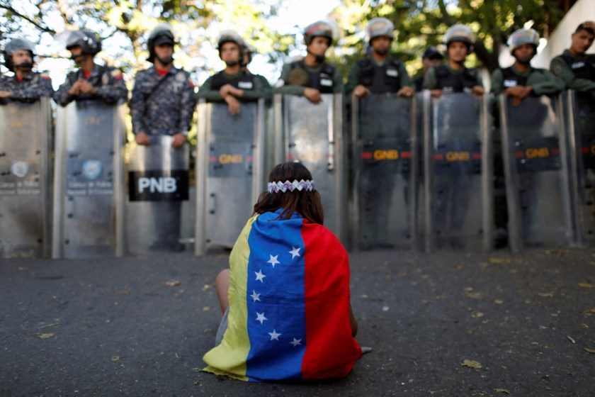 Click to enlarge native venezuelan protest police