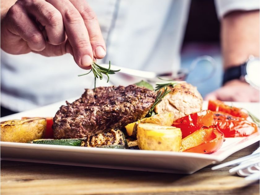 Click to enlarge steak and potatoes