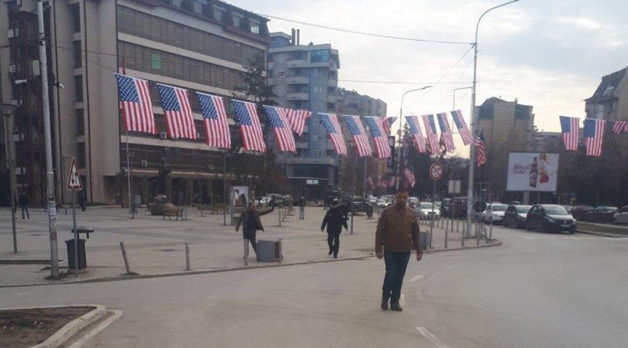 American flags Kosovo
