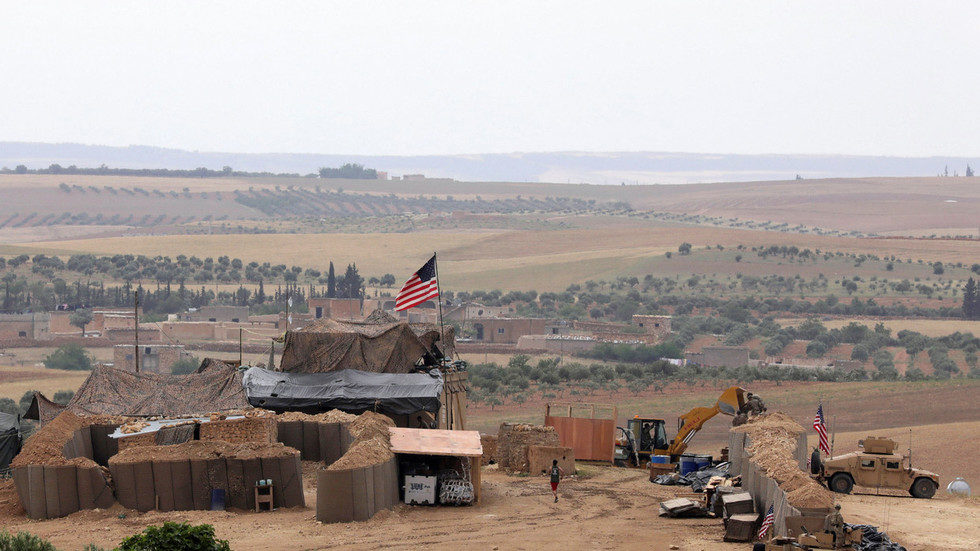 The US forces set up a base in Manbij, Syria. May 2018.