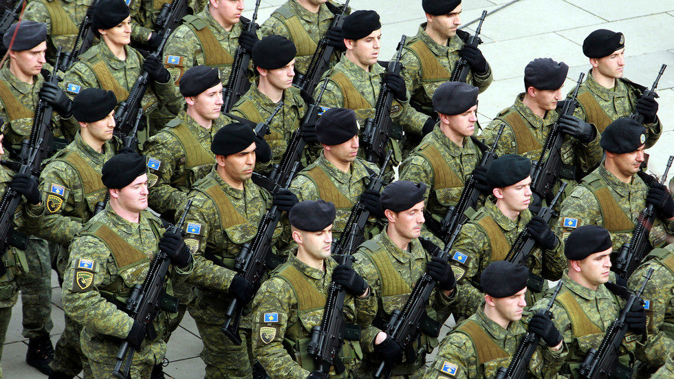 Kosovo security forces are pictured on February 18, 2018