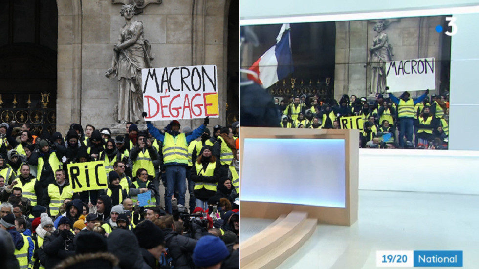 Click to enlarge TV censor yellow vest placard