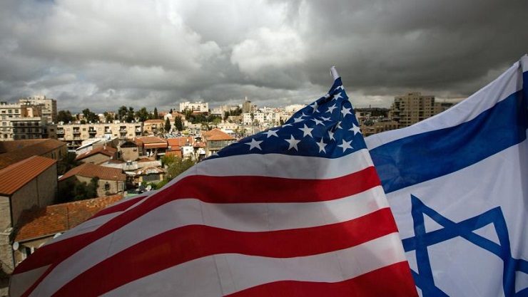 Click to enlarge US and Israeli flags
