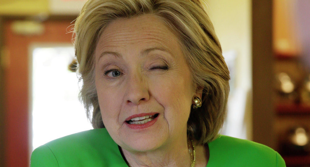 Hillary Clinton winking