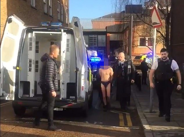 Click to enlarge police arrest knife attacker london Dec 2018