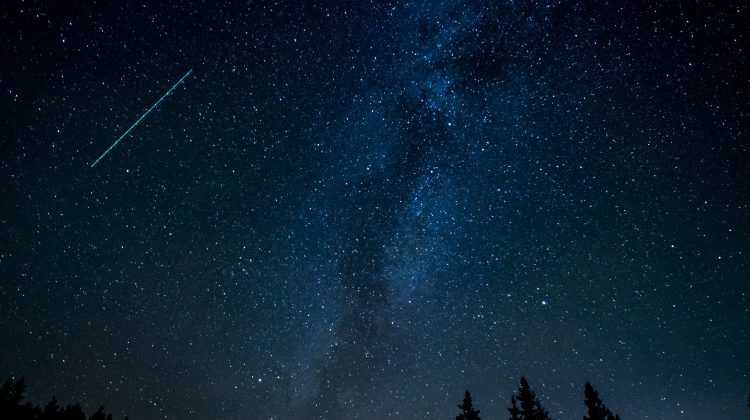 Fireball over Texada Island, BC - stock