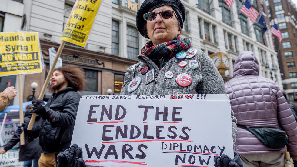 war protest woman US