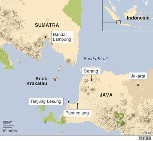 indonesia tsunami map