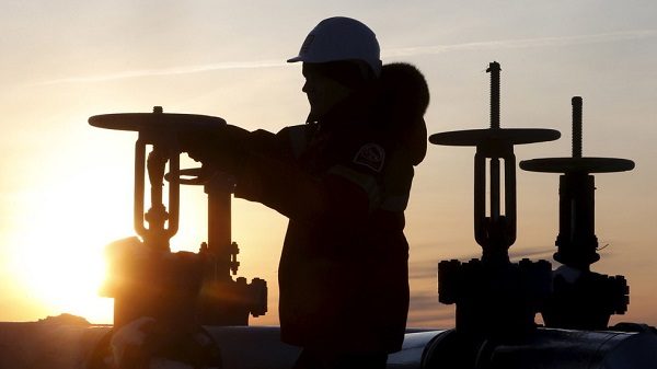 An oil field outside the West Siberian city of Kogalym, Russia