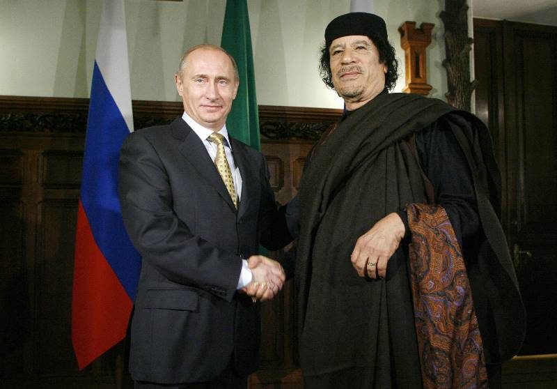 Putin Gadaffi Libya