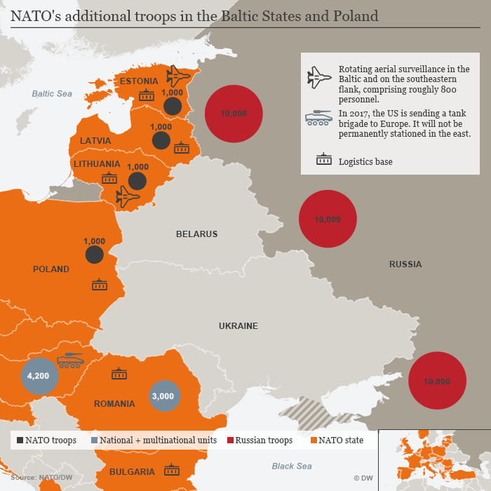 NATO in Europe map