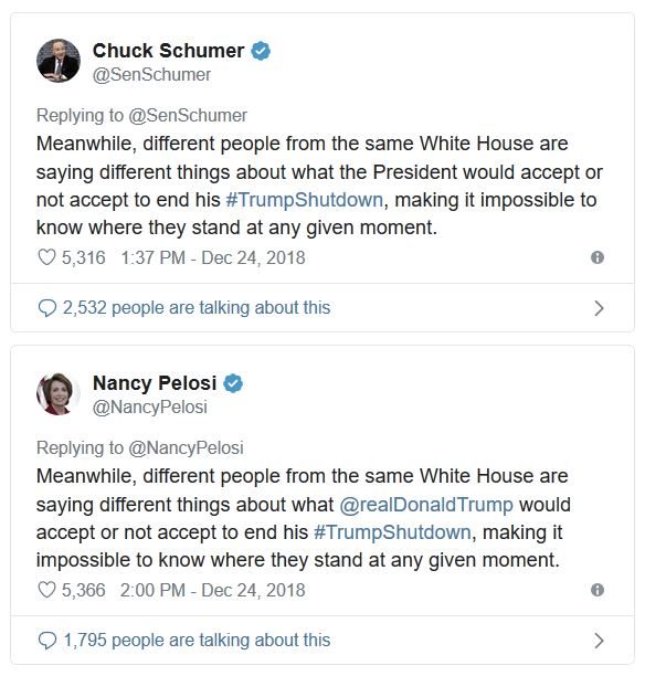 Click to enlarge pelosi schumer identical tweet two