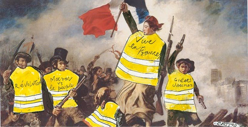 yellow vest marianne cartoon