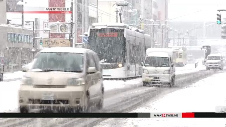 Heavy snow blanketing Japan