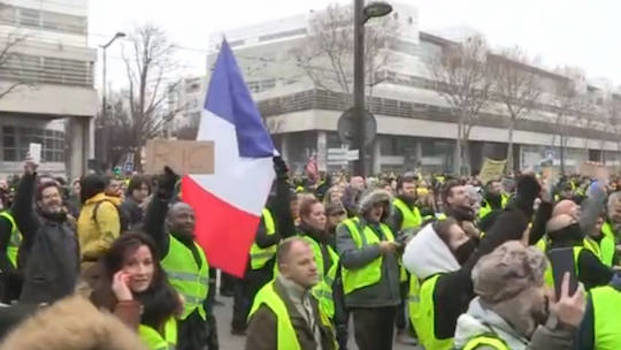 Yellow vests protest BFMTV Paris