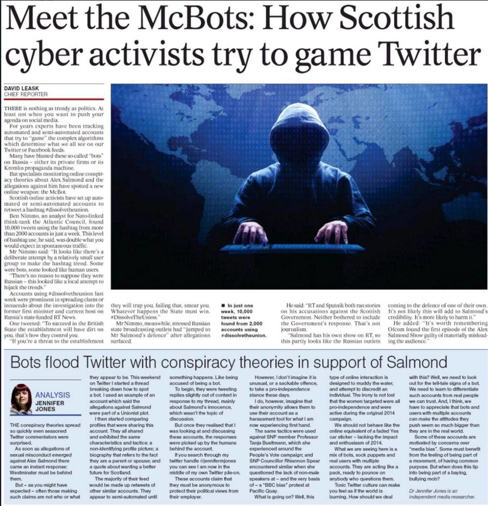 scottish voters russian bots herals leask