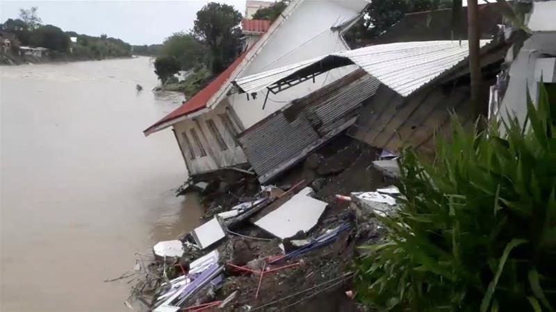 A destroyed house after a tropical depression