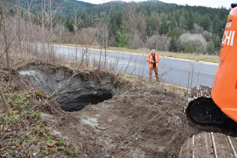 Click to enlarge A new sinkhole has appeared on property near Seawatch Lane, in close proximity to other sinkholes that have formed previously, including one in September.
