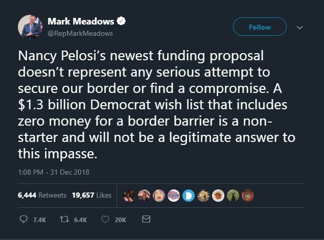 Mark Meadows border wall tweet