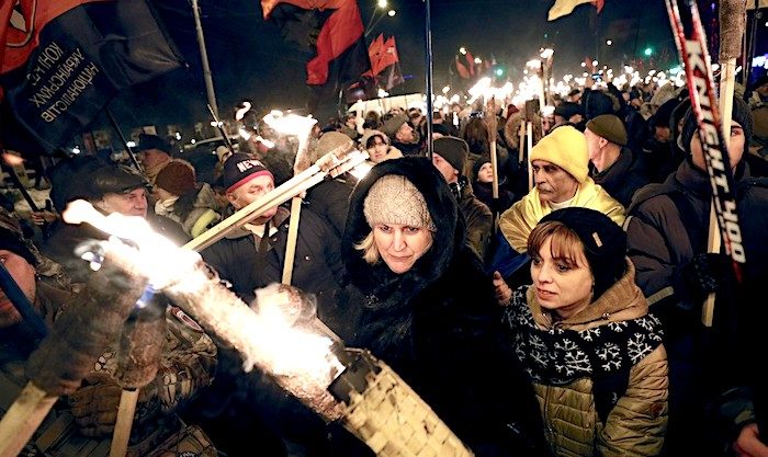 2 women Kiev crowd