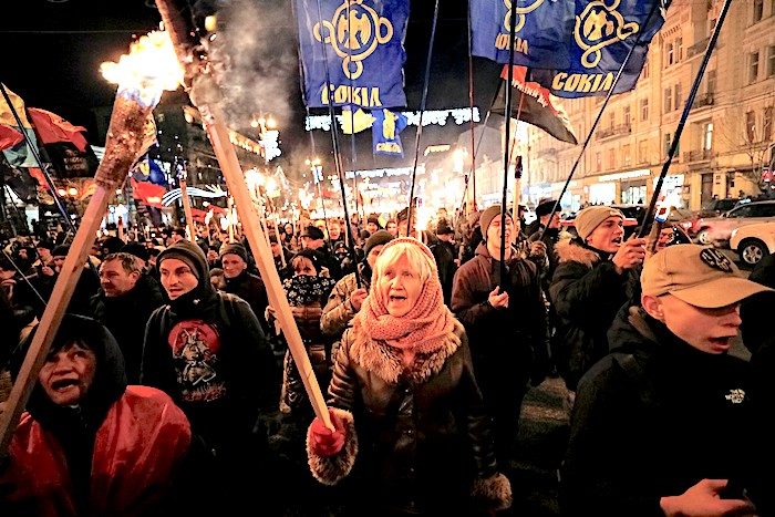 Click to enlarge woman crowd torch