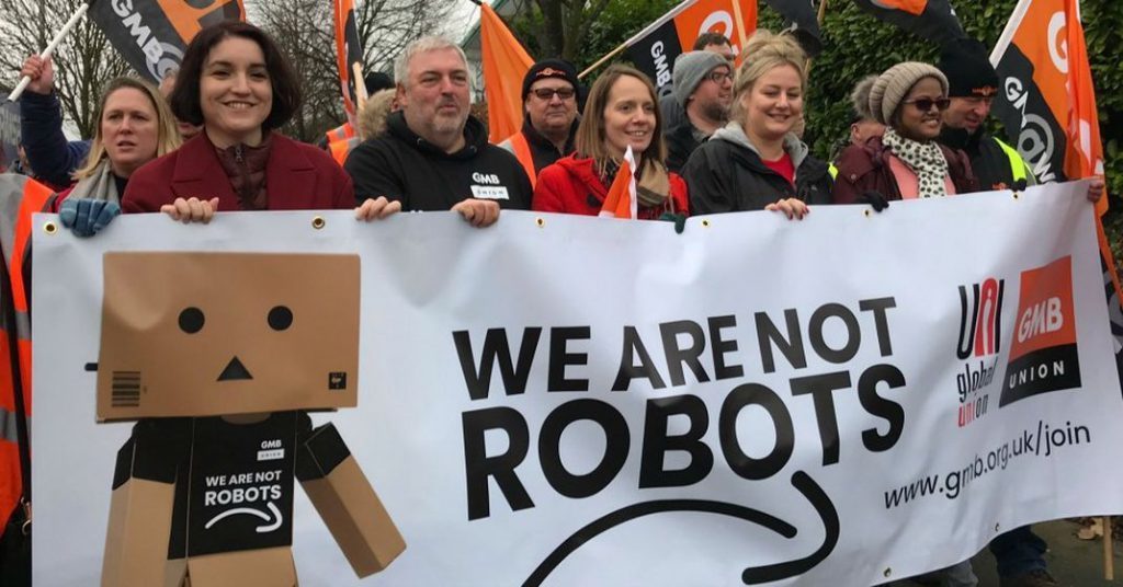 Amazon warehouse workers protest